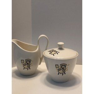 VTG STETSON MARQUEST CREAMER &  LIDDED SUGAR USA MARK 50’s CABIN